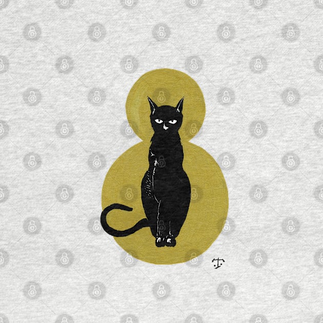 Gold Black Cat by tristan.r.rosenkreutz